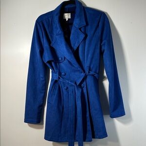 Love Tree Royal Blue Trench Coat